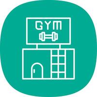 gimnasio línea curva icono diseño vector