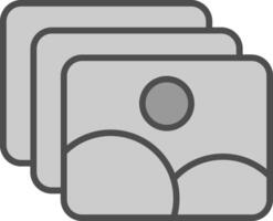 Gallery Line Filled Greyscale Icon Design vector