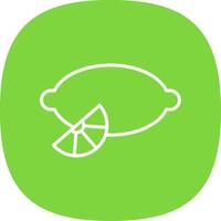 Lemon Line Curve Icon Design vector