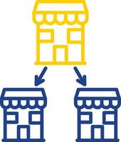 Chain Store Line Two Colour Icon Design vector