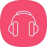 Headphone Line Curve Icon Design vector