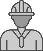 Engineer Line Filled Greyscale Icon Design vector