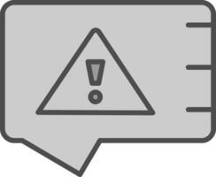 Alert Line Filled Greyscale Icon Design vector