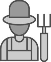 Farmer Line Filled Greyscale Icon Design vector