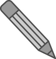 Pencil Line Filled Greyscale Icon Design vector