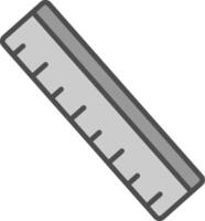 regla línea lleno escala de grises icono diseño vector