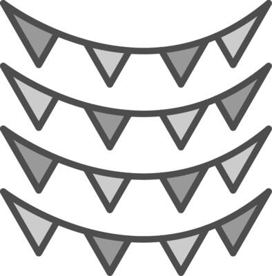 Celebration Flag Line Filled Greyscale Icon Design