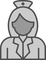 Nurse Line Filled Greyscale Icon Design vector