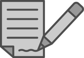 Contract Line Filled Greyscale Icon Design vector