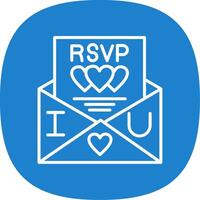 rsvp línea curva icono diseño vector