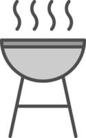 Barbecue Line Filled Greyscale Icon Design vector