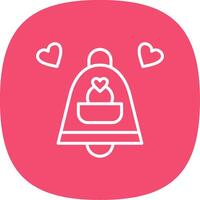 Wedding Bells Line Curve Icon Design vector