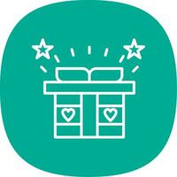 Gift Line Curve Icon Design vector