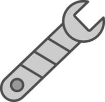 Wrench Line Filled Greyscale Icon Design vector