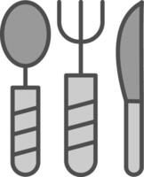 Cocinando utensilios línea lleno escala de grises icono diseño vector