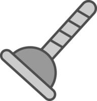 Plunger Line Filled Greyscale Icon Design vector