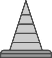 Traffic Cone Line Filled Greyscale Icon Design vector