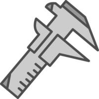 Caliper Line Filled Greyscale Icon Design vector