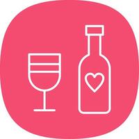 Wine Bottle Line Curve Icon Design vector