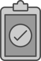 Checked Line Filled Greyscale Icon Design vector