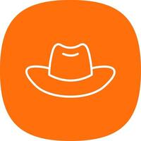 Cowboy Hat Line Curve Icon Design vector