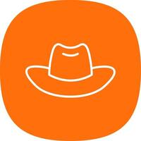 vaquero sombrero línea curva icono diseño vector