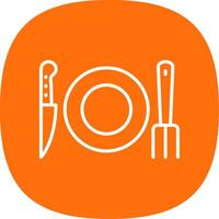 Fork Line Curve Icon Design vector