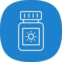 Sun Block Line Curve Icon Design vector