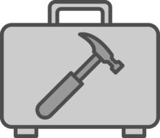 caja de herramientas línea lleno escala de grises icono diseño vector