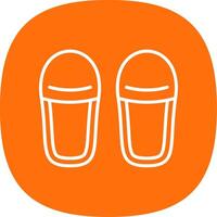 Slippers Line Curve Icon Design vector