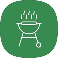 barbacoa parrilla línea curva icono diseño vector