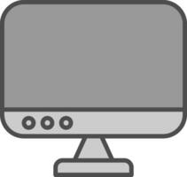 computadora línea lleno escala de grises icono diseño vector