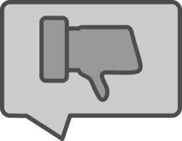 Dissatisfied Line Filled Greyscale Icon Design vector