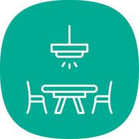 Dinner Table Line Curve Icon Design vector