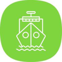 Ship Line Curve Icon Design vector