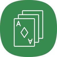 Poker Cards Line Curve Icon Design vector