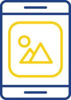 Mobile App Line Two Colour Icon Design vector