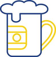 cerveza línea dos color icono diseño vector