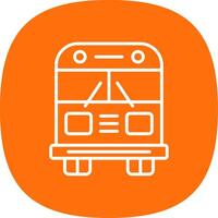 School Bus Line Curve Icon Design vector