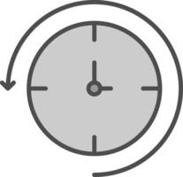 Back In Time Line Filled Greyscale Icon Design vector