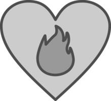 Passion Line Filled Greyscale Icon Design vector