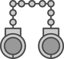 Hand Cuffs Line Filled Greyscale Icon Design vector