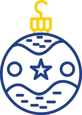 Bauble Line Two Colour Icon Design
