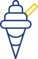 Ice Cream Line Two Colour Icon Design vector