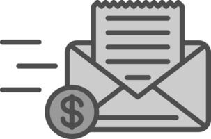 Envelope Line Filled Greyscale Icon Design vector