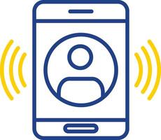 Call Line Two Colour Icon Design vector