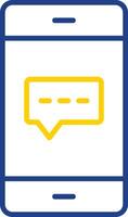 Live Chat Line Two Colour Icon Design vector