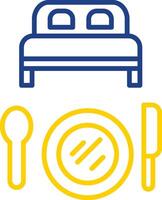 Bed And Breakfast Line Two Colour Icon Design vector