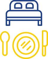 Bed And Breakfast Line Two Colour Icon Design vector