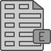 Excel Line Filled Greyscale Icon Design vector